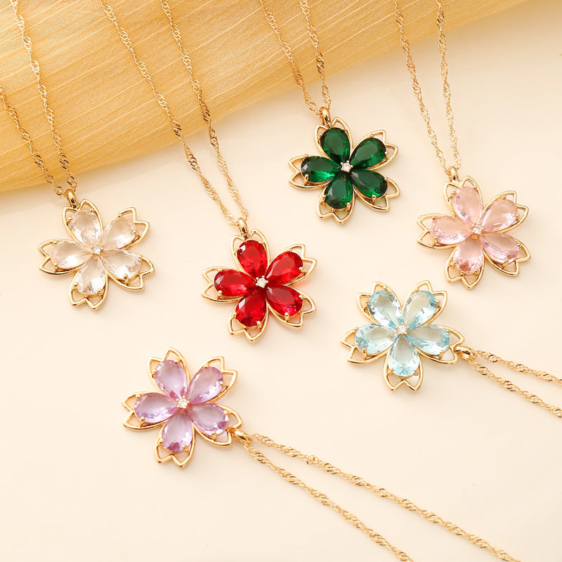 Fashion Flower Copper Electroplating Necklaces