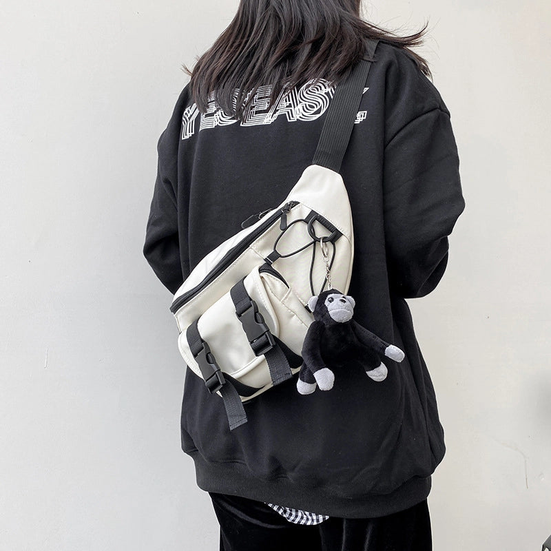 Small Solid Color Streetwear Square Zipper Crossbody Bag