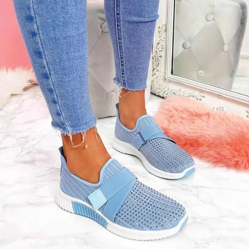Women's Crystal Comfy Sole Walking Shoes