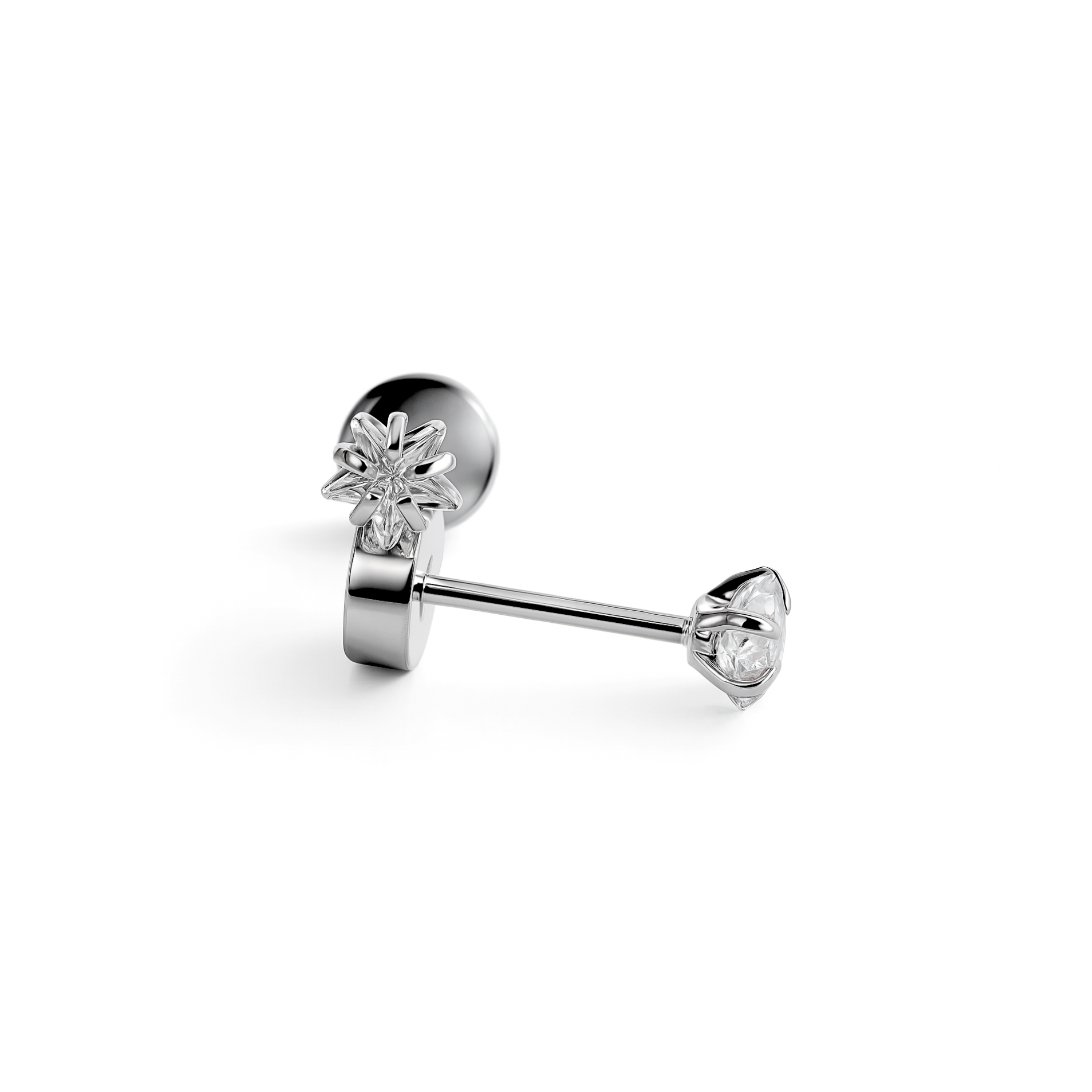 Baby Diamond star studs - Silver