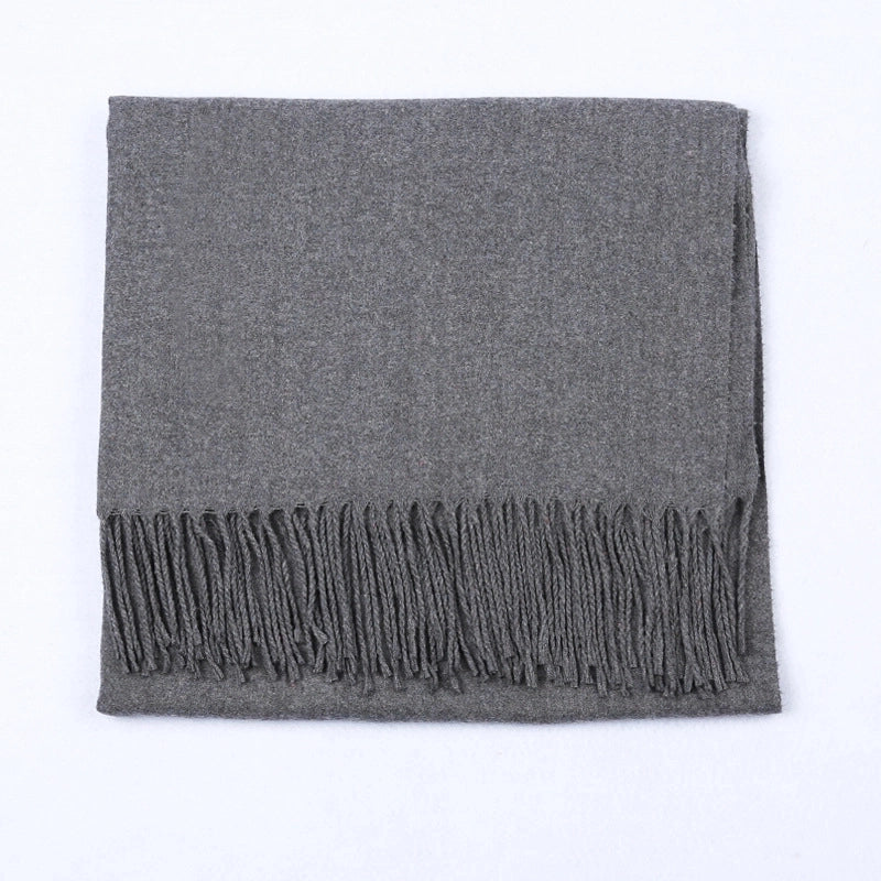Cashmere Solid Color Scarf Women's Autumn And Winter 220g Explosions Barbed Hair Padded Travel Warm Tassel Shawl