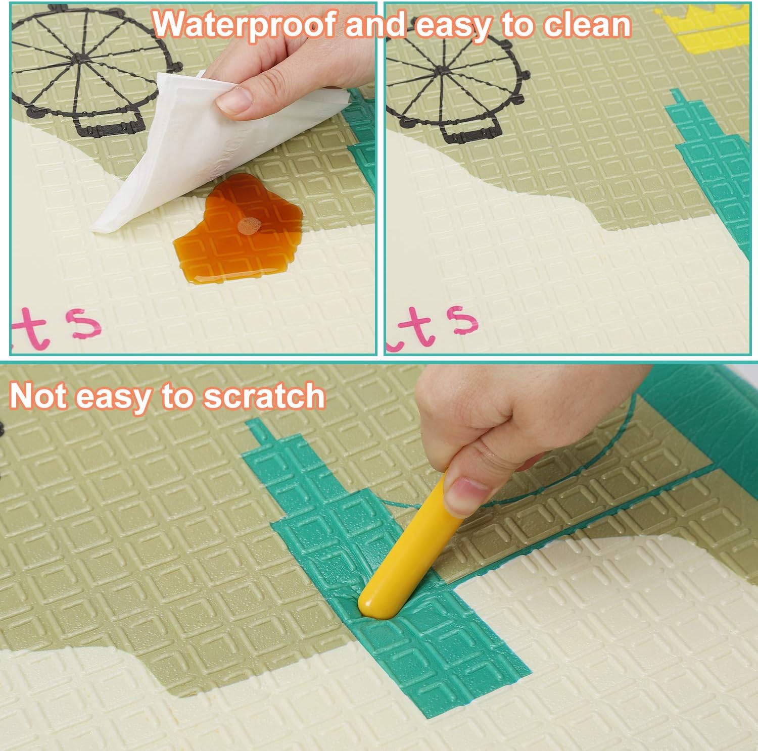 Kids Play Mat 180x200. Waterproof Baby Mat