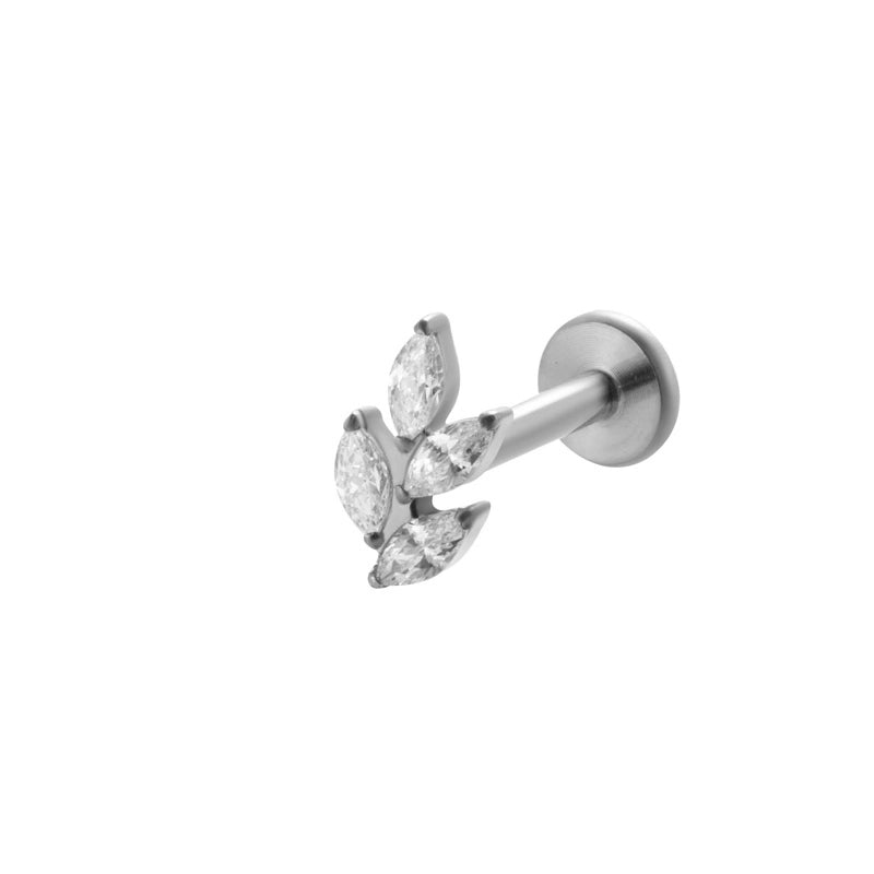 1 Piece Ear Cartilage Rings & Studs IG Style Vintage Style Leaves Heart Shape Bee Pure Titanium Plating Inlay Zircon
