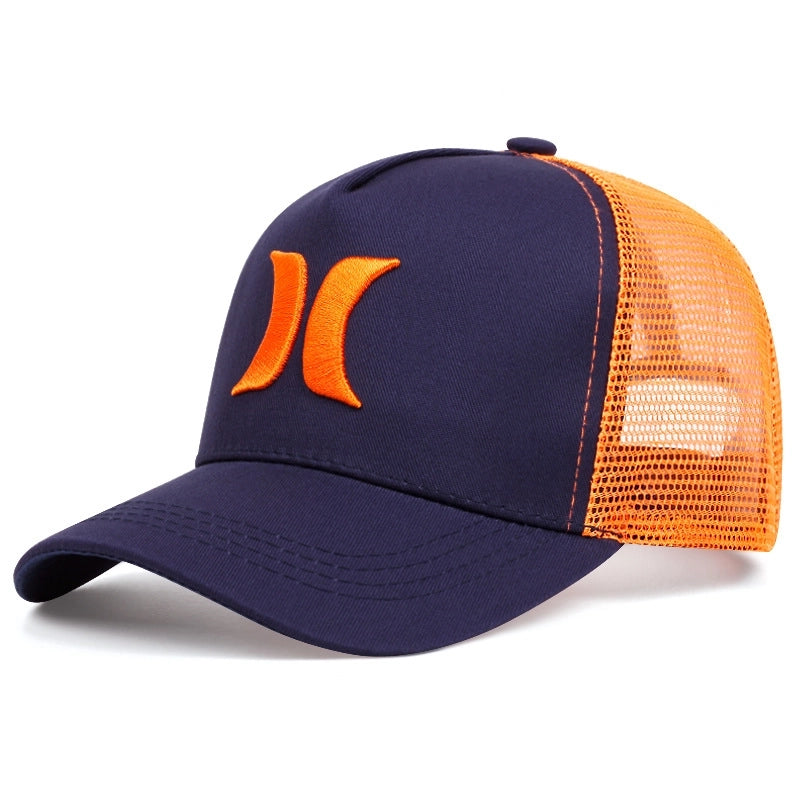 Unisex Hip-Hop Retro Color Block Printing Curved Eaves Baseball Cap