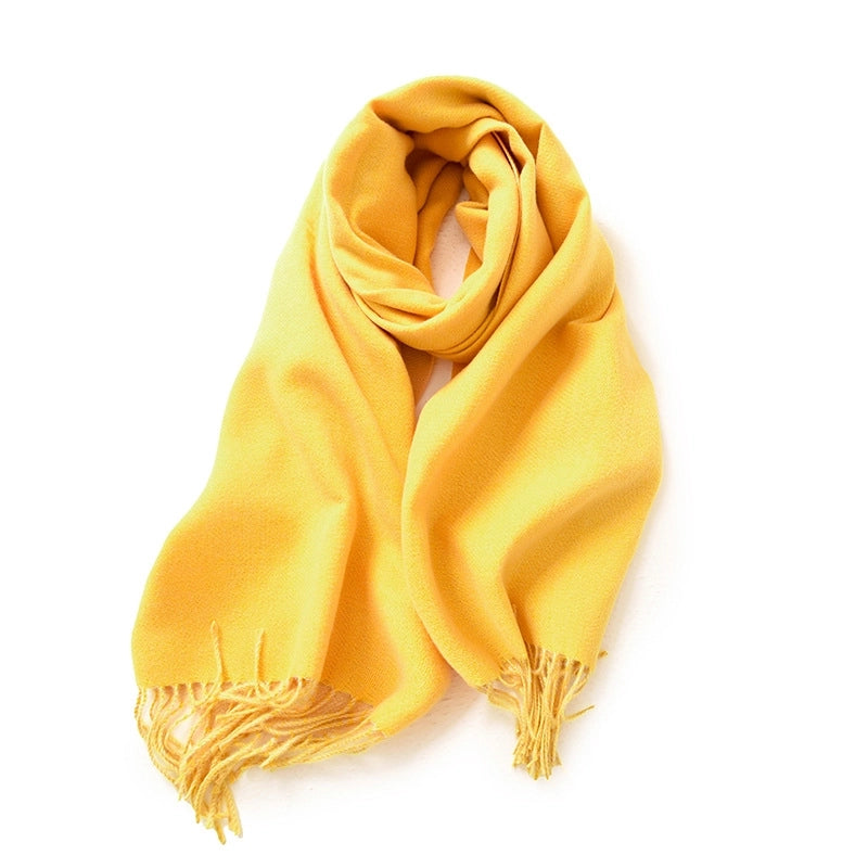 Women's Minimalist Solid Color Polyester Scarf