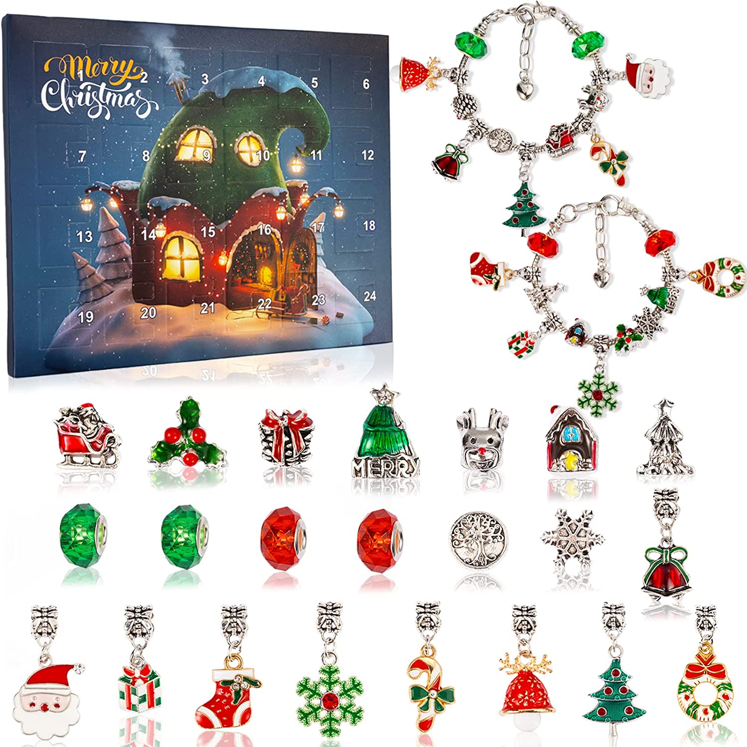 🎉Early Christmas Sale 49% OFF🔥The Best Gift For Children🎀DIY Christmas Advent Calendar Bracelets Set