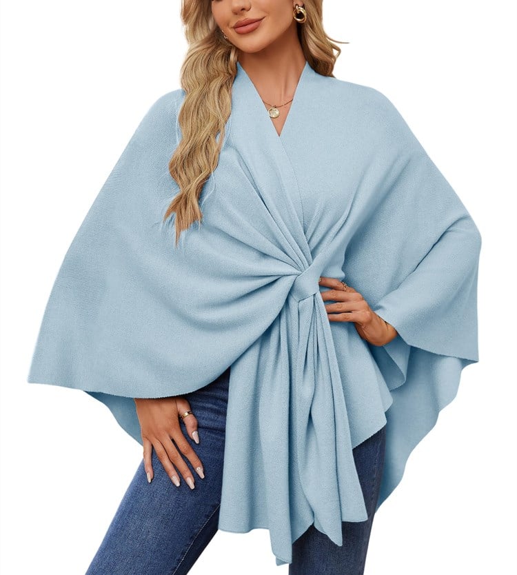 🎁 49% OFF-Elegant Shawl Wraps Soft Open Front Poncho Sweater