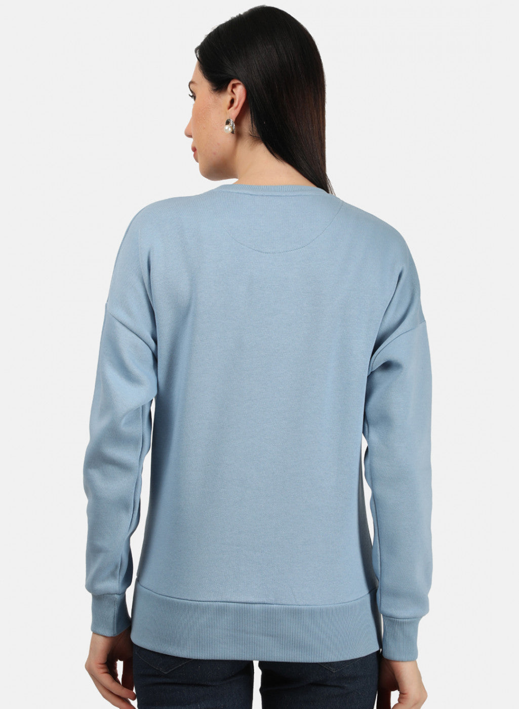 Women Blue Printed Sweatshirt