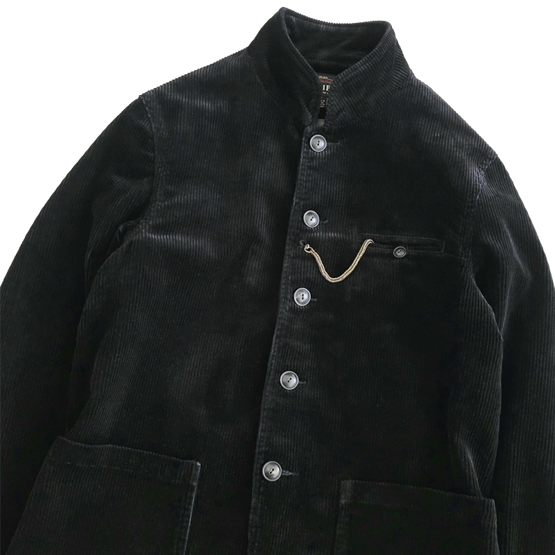 Vintage Black Cotton Corduroy Lounge Blazer