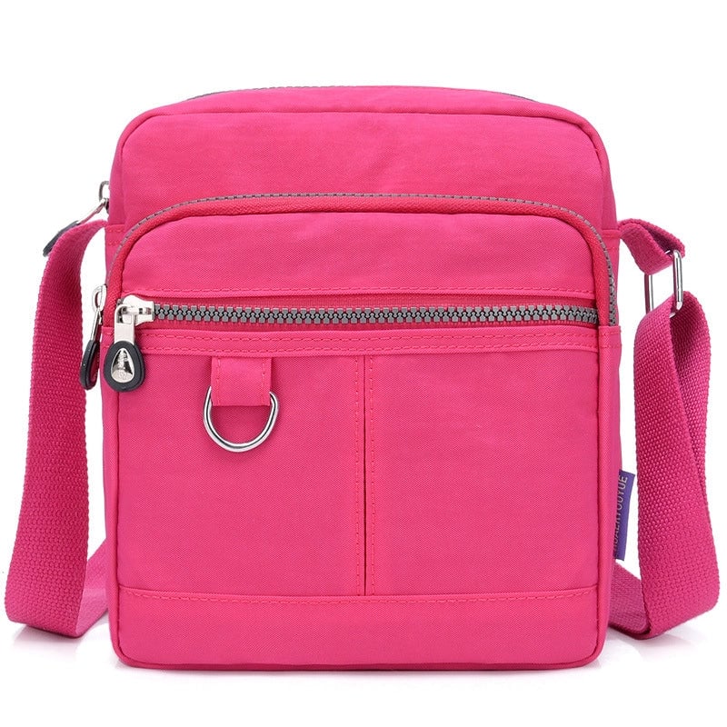 Women's Medium Nylon Solid Color Classic Style Square Zipper Shoulder Bag