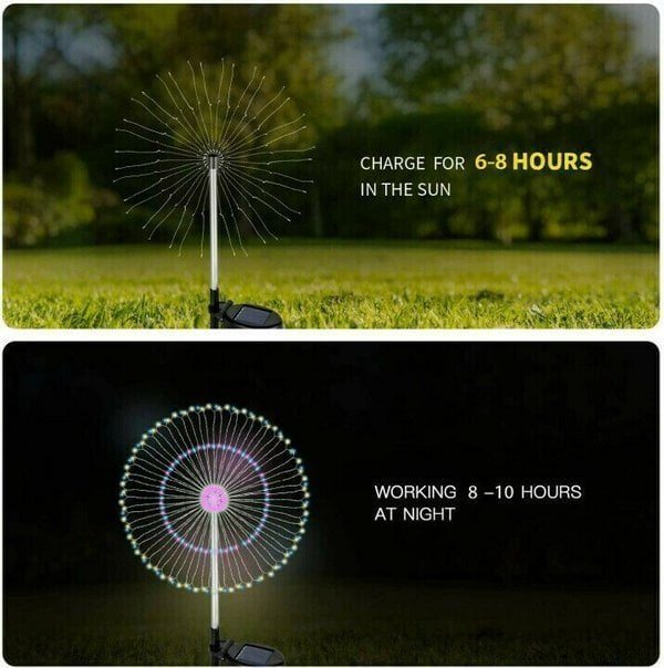 【 49% OFF Sale Ends In Today】- Waterproof  Solar Garden  Fireworks Lamp