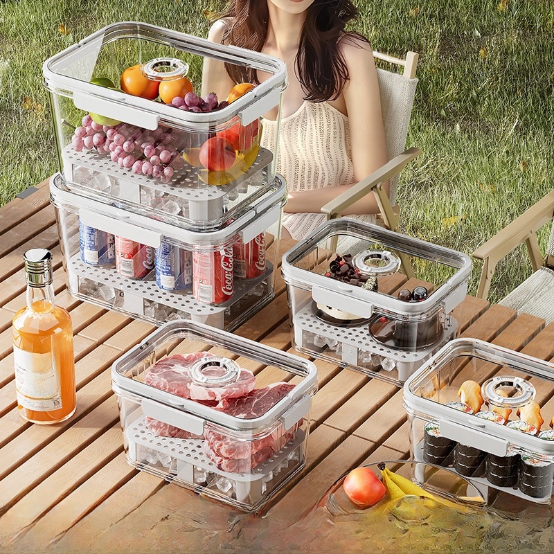 Fruit Bento Box Portable Outdoor Camping Spring Picnic Portable Small Refrigerator With Storage Portable Fresh-keeping Box