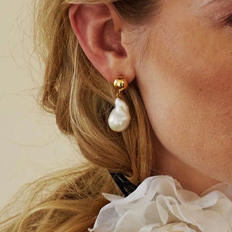 Stainless Steel Pearl Earrings Ins Earrings Titanium Steel Earrings Earrings