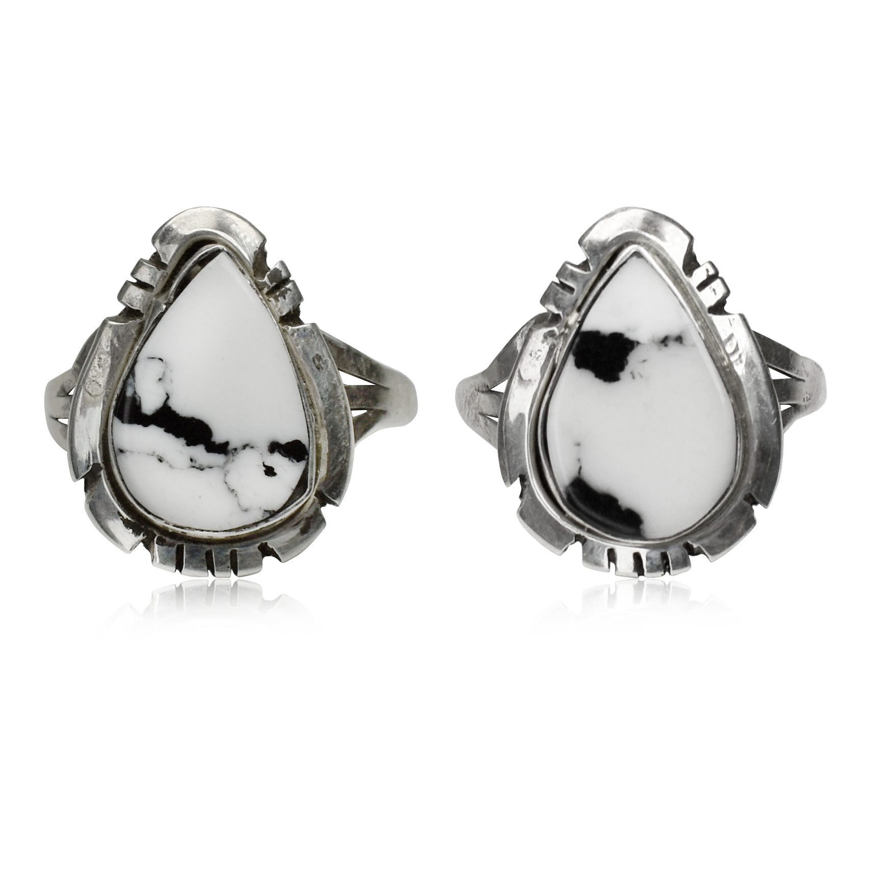 Light White Buffalo Teardrop Ring
