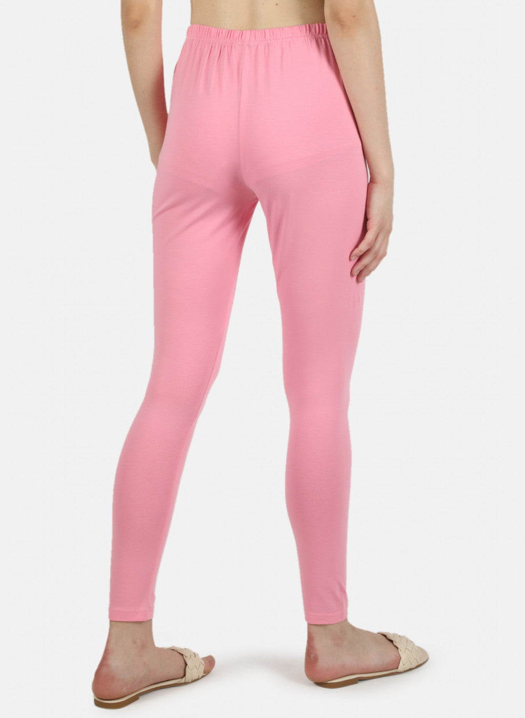 Women Pink Plain Legging