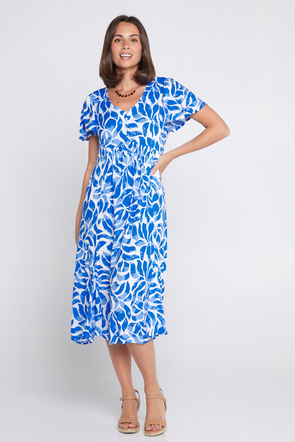 Brighton Dress - Coastal Leaves