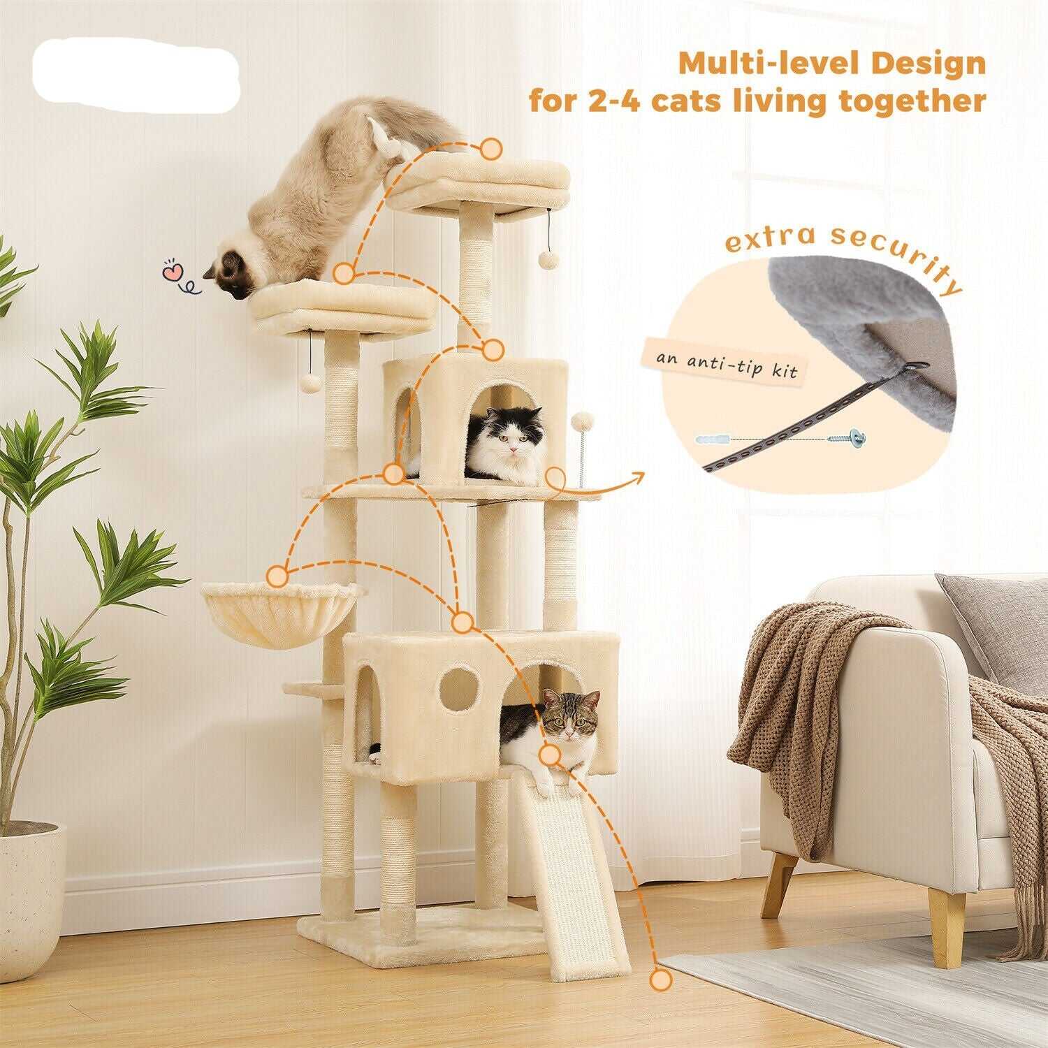 162cm Large Cat Scratching Post / Tree / Pole