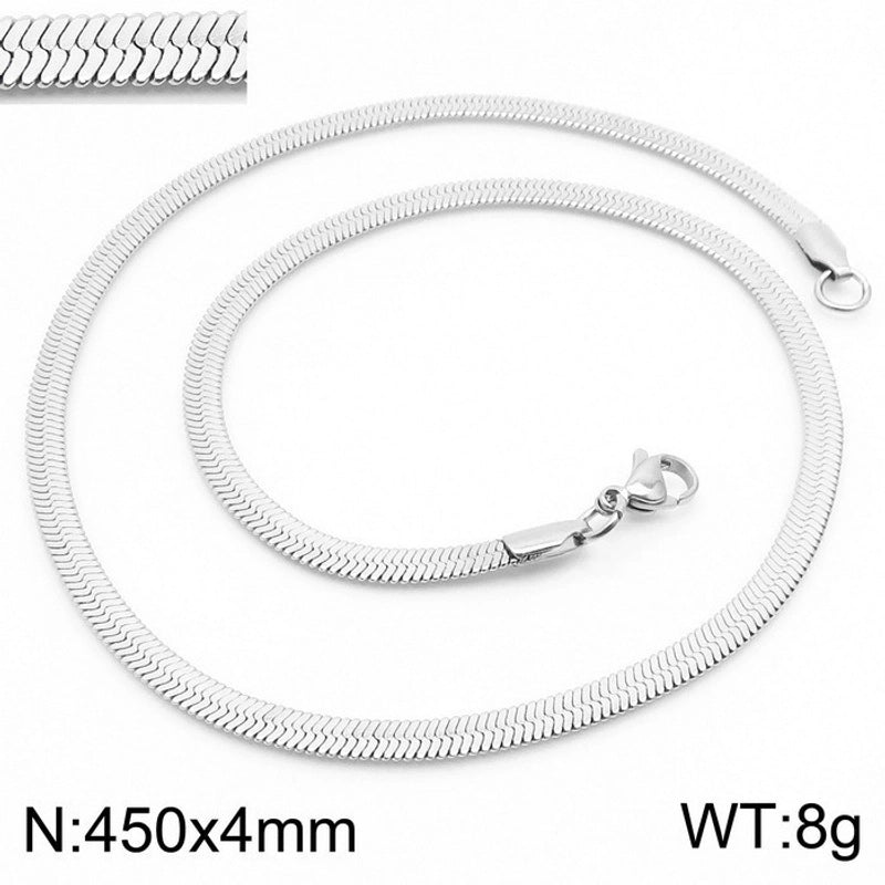 Classic Style Solid Color Titanium Steel 18K Gold Plated Plating Chain Necklace