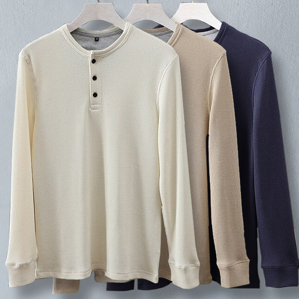 Textured Cotton Henley