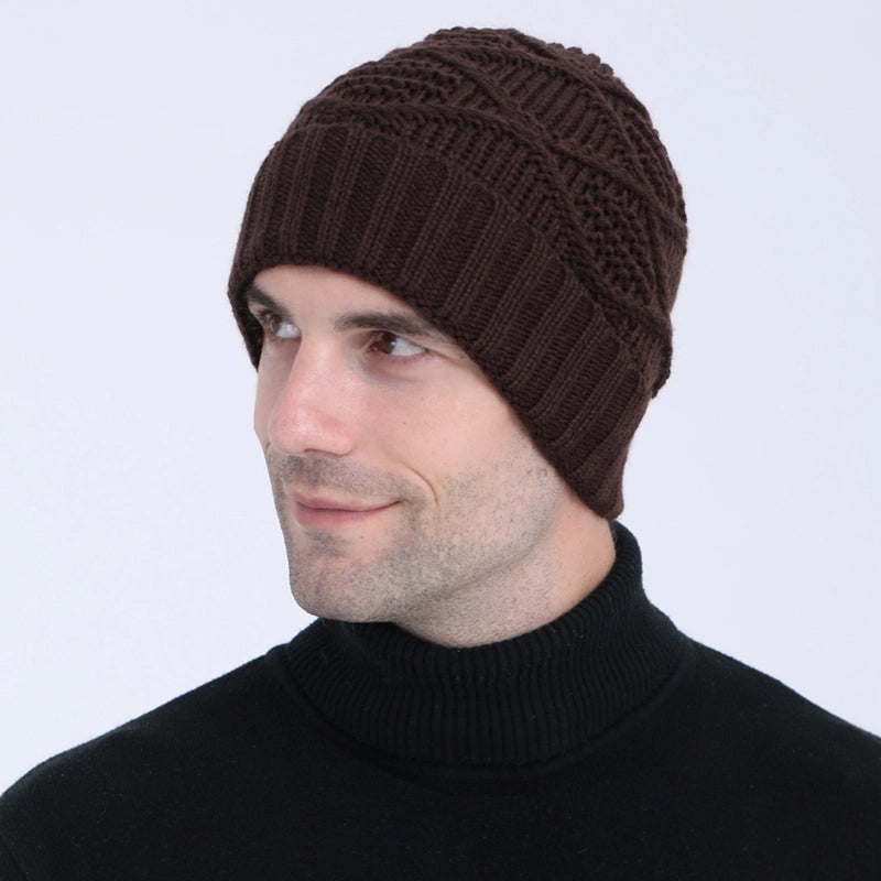 Unisex Basic Solid Color Argyle Eaveless Wool Cap