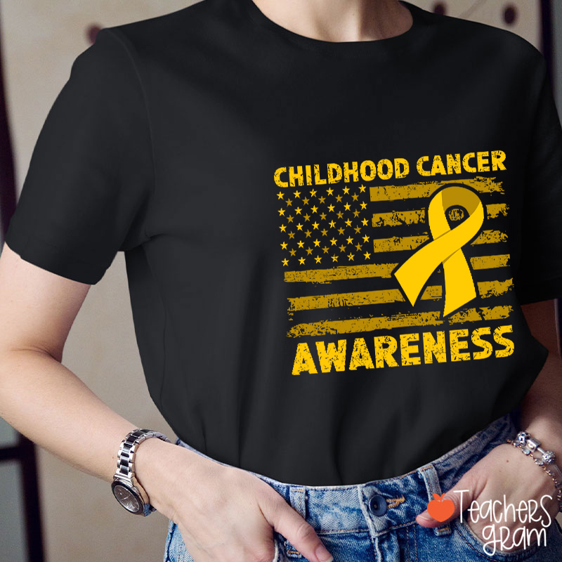 Childhood Cancer Awarenwss Teacher T-Shirt