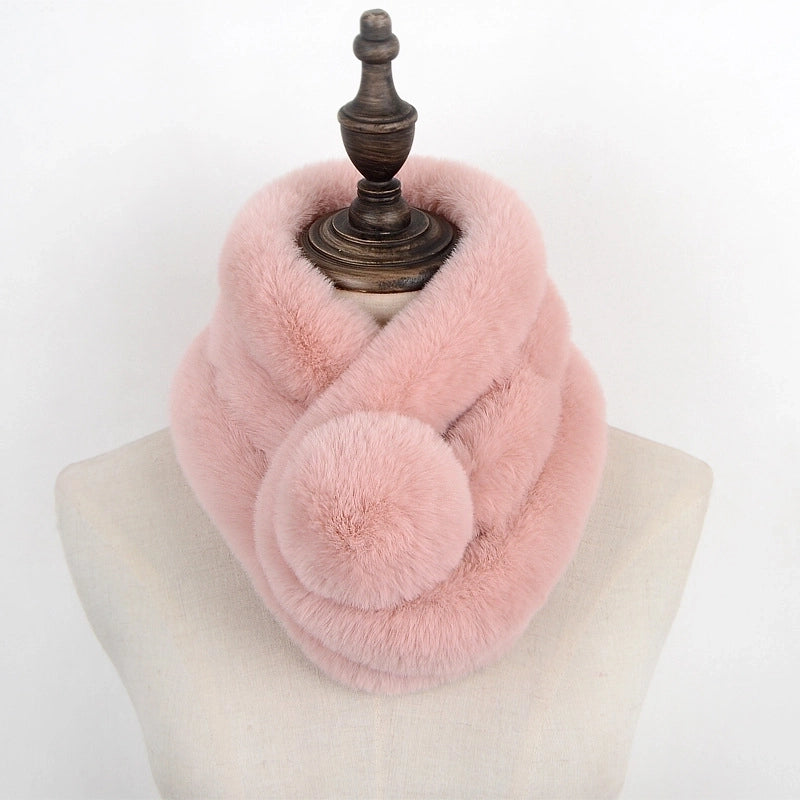 Unisex Elegant Vintage Style Solid Color Imitation Fur Scarf