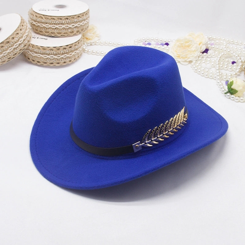 New Ethnic Style Tibetan Western Cowboy Hat Topper Hat Autumn And Winter Men's And Women's Felt Hat Edge Jazz Hat Fashion