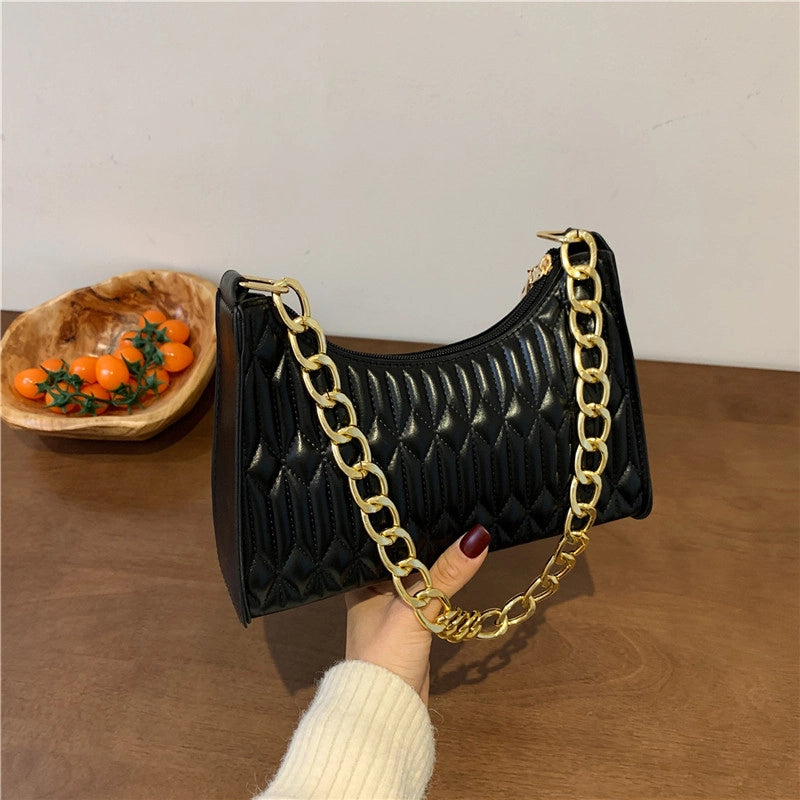 Women's Pu Leather Solid Color Classic Style Square Zipper Shoulder Bag