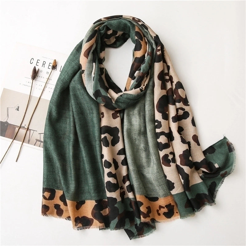 Coffee Color Classic Leopard Scarf