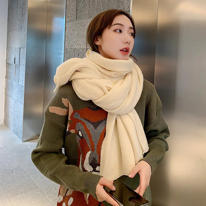 Women's Minimalist Classic Style Color Block Imitation Cashmere Scarf