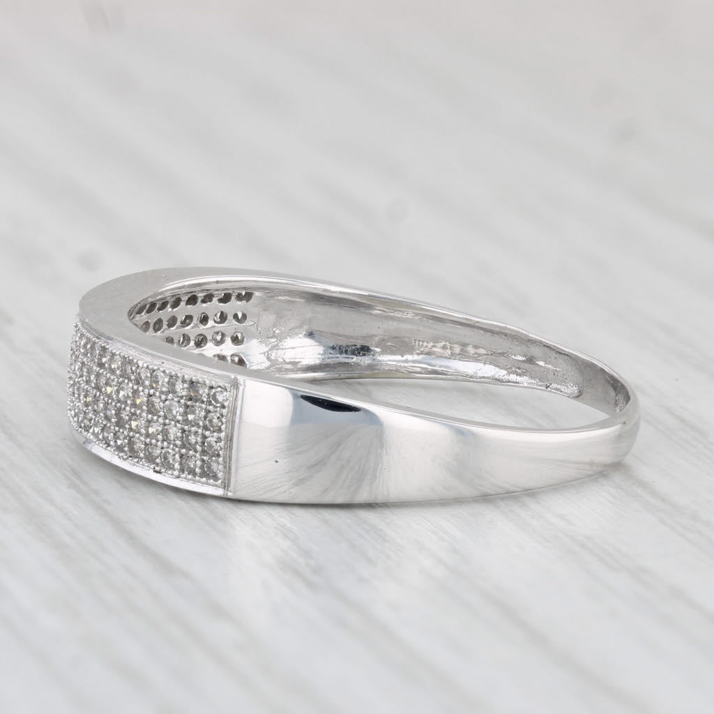 0.25ctw Diamond Men's Ring 10k White Gold Wedding Band Size 12.5