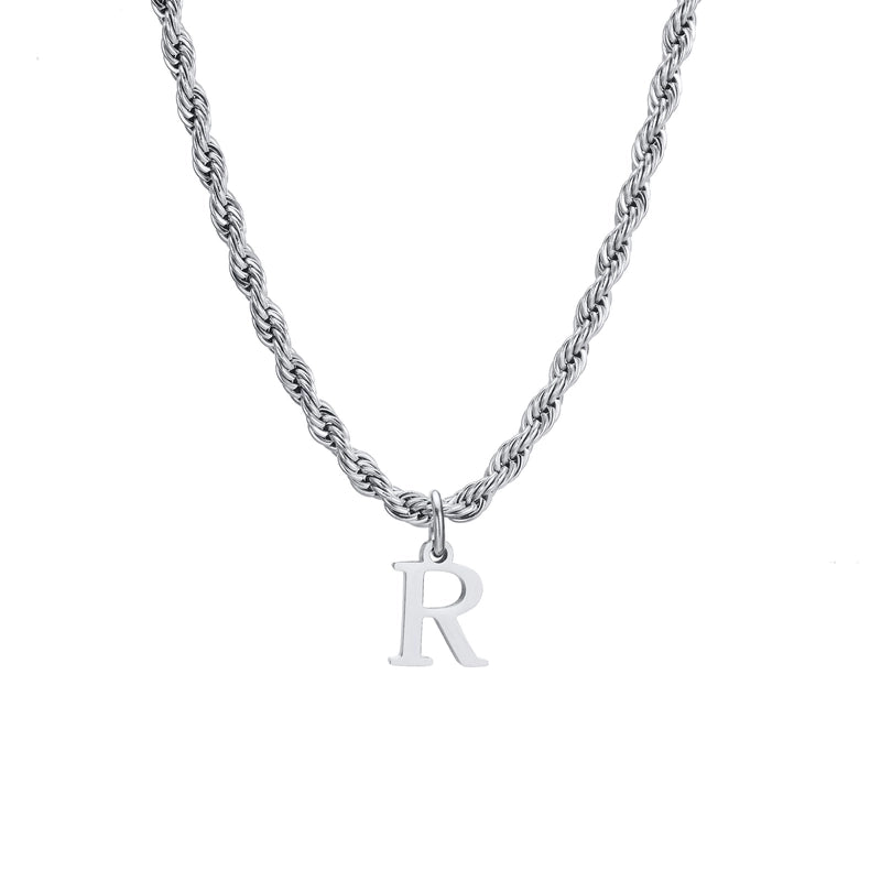 Minimalist Letter Stainless Steel Gold Plated Pendant Necklace