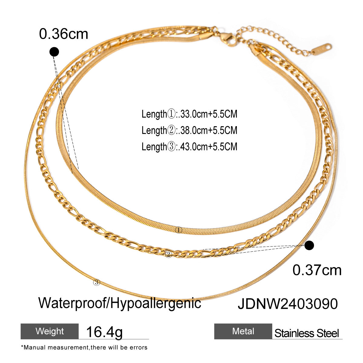 Stainless Steel Stacking Necklace Titanium Steel Jewelry Clavicle Chain
