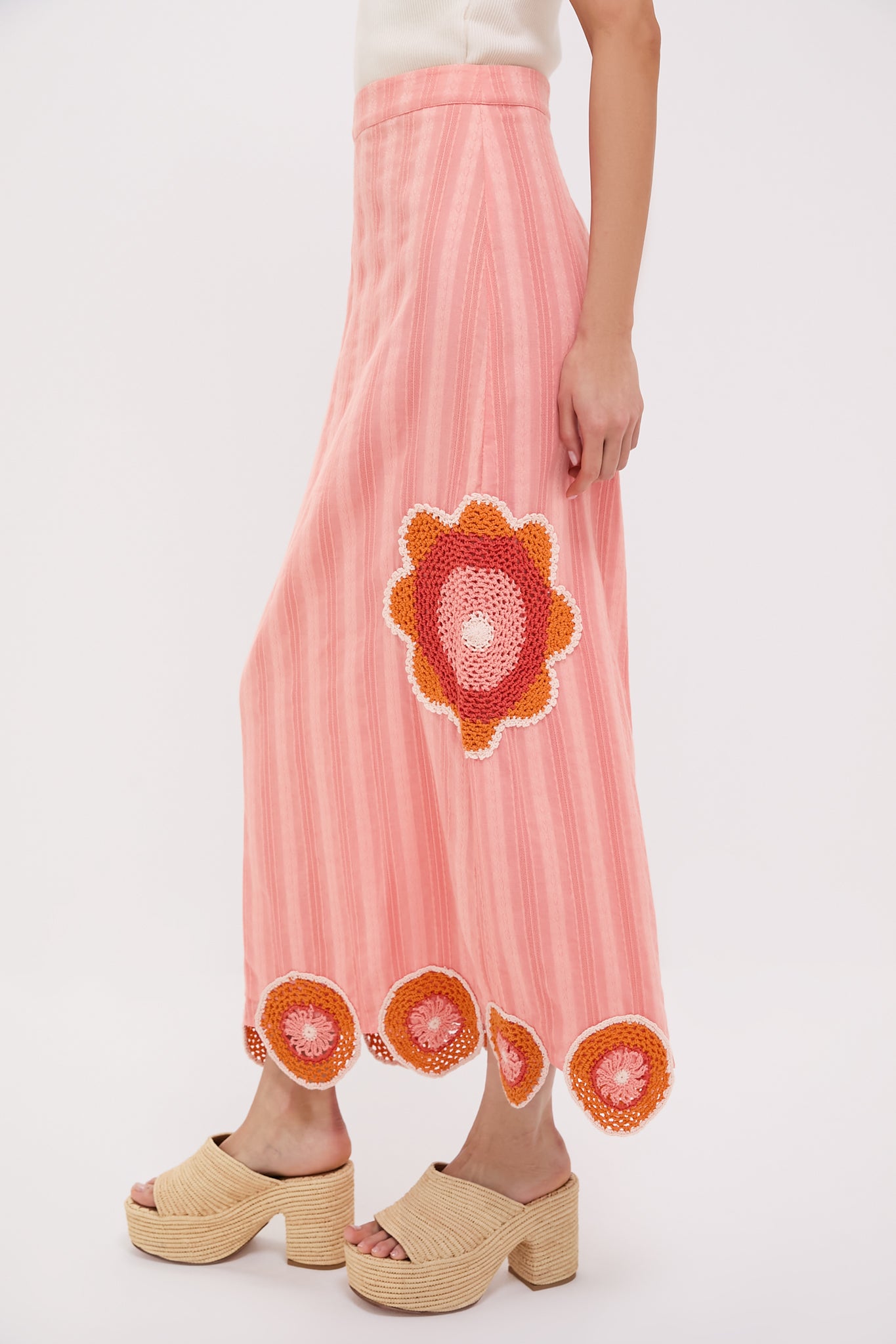 Coral Crochet Wells Skirt