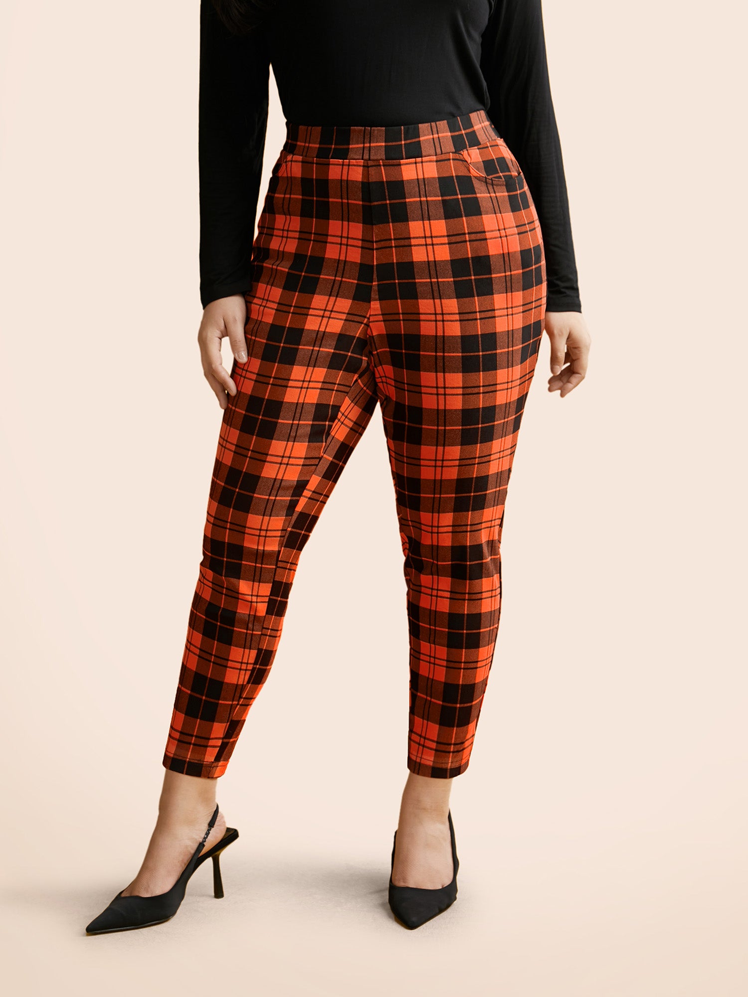 Stretchy Plaid Lounge Leggings