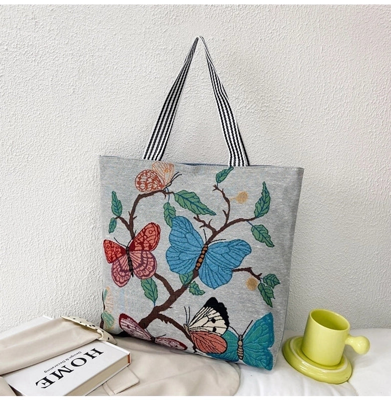 Unisex Vintage Style Portrait Animal Canvas Shopping Bags