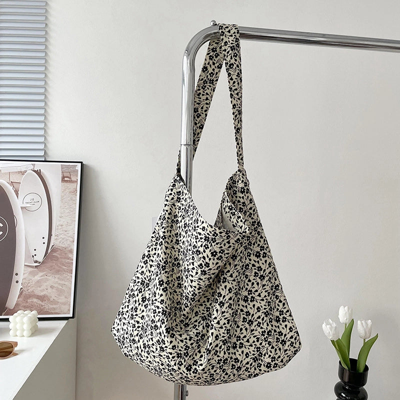 Niche Canvas Bag For Women 2024 New Summer Design Sense High Quality Artistic Floral Canvas Bag