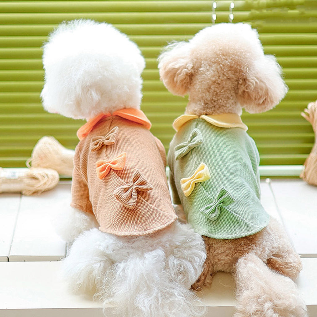 Bowknot Design Collar Dog Cat Sweater