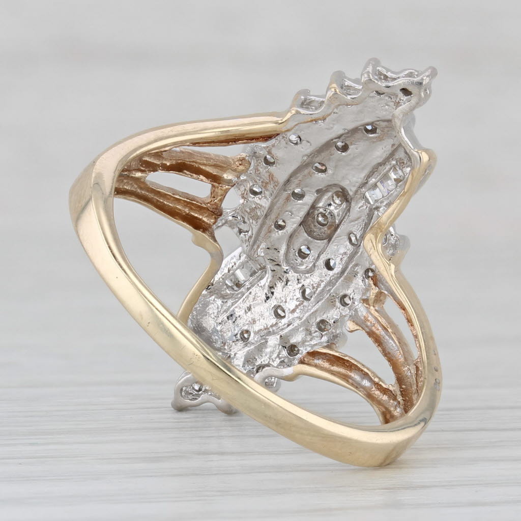 0.19ctw Diamond Cluster Ring 10k Yellow Gold Size 11.5 Cocktail