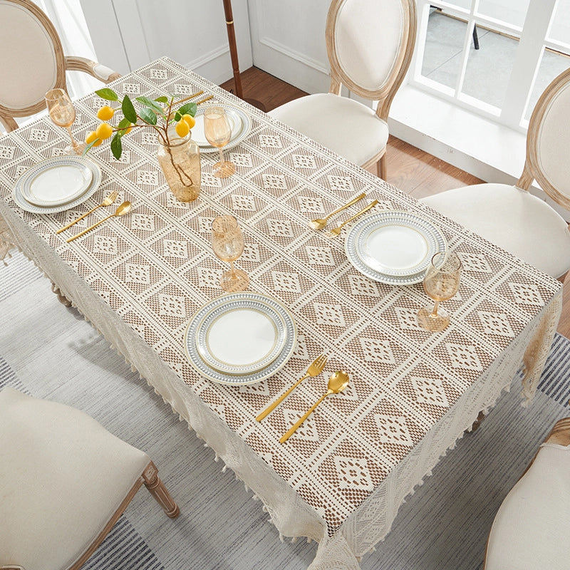 Elegant Plant Lingge Lace Tablecloths