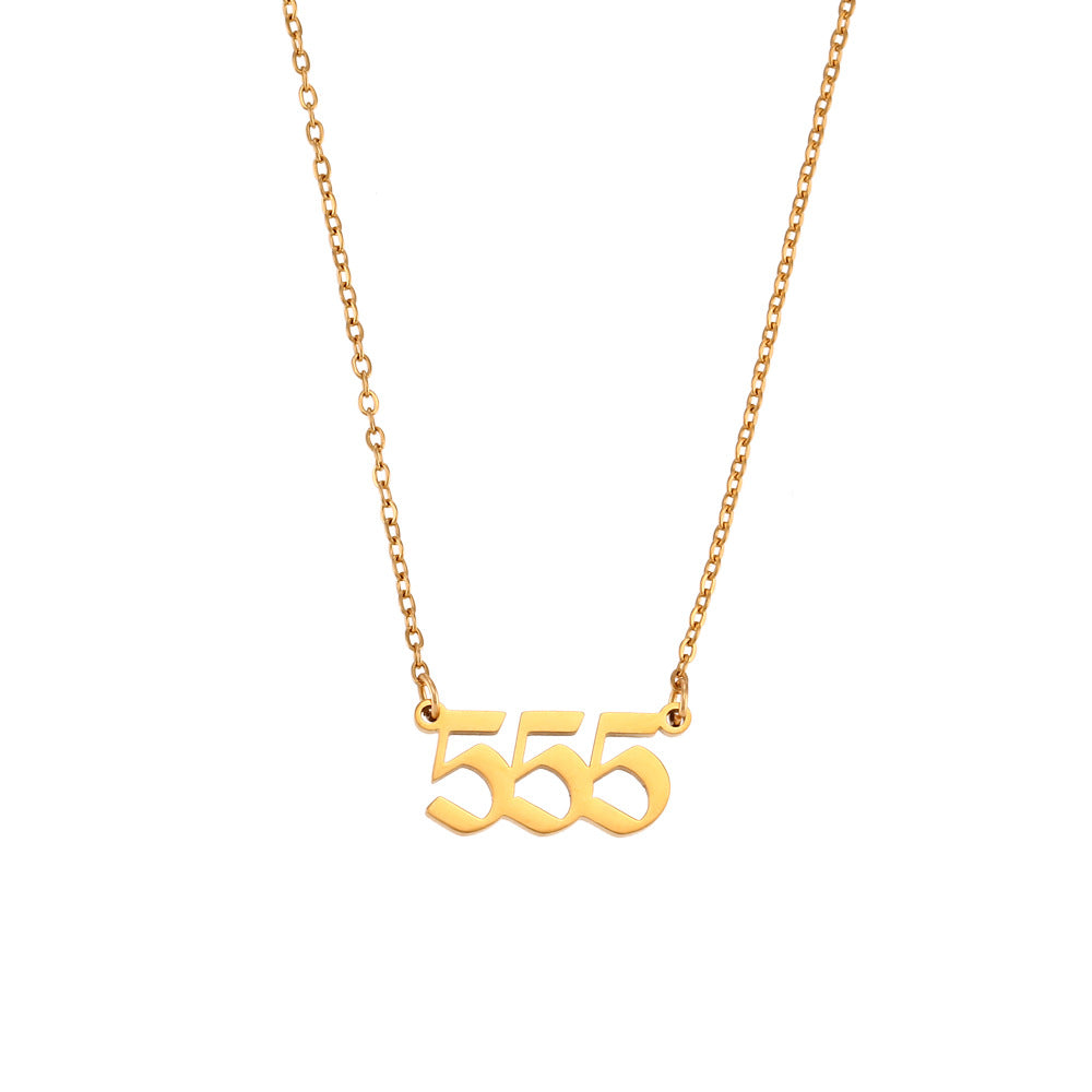 Fashion Number Geometric Stainless Steel 18K Gold Plated Necklaces