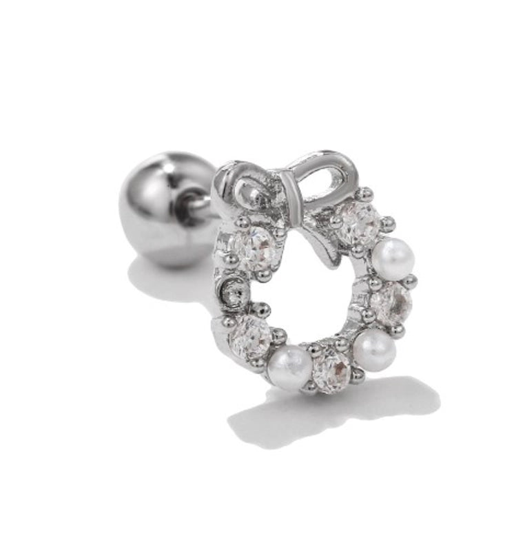 Fashion Geometric Brass Plating Zircon Ear Studs 1 Piece