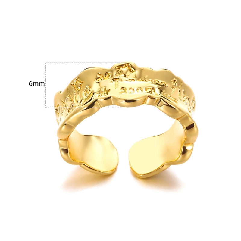 Minimalist Classic Style Solid Color 304 Stainless Steel Gold Plated Plating Rings