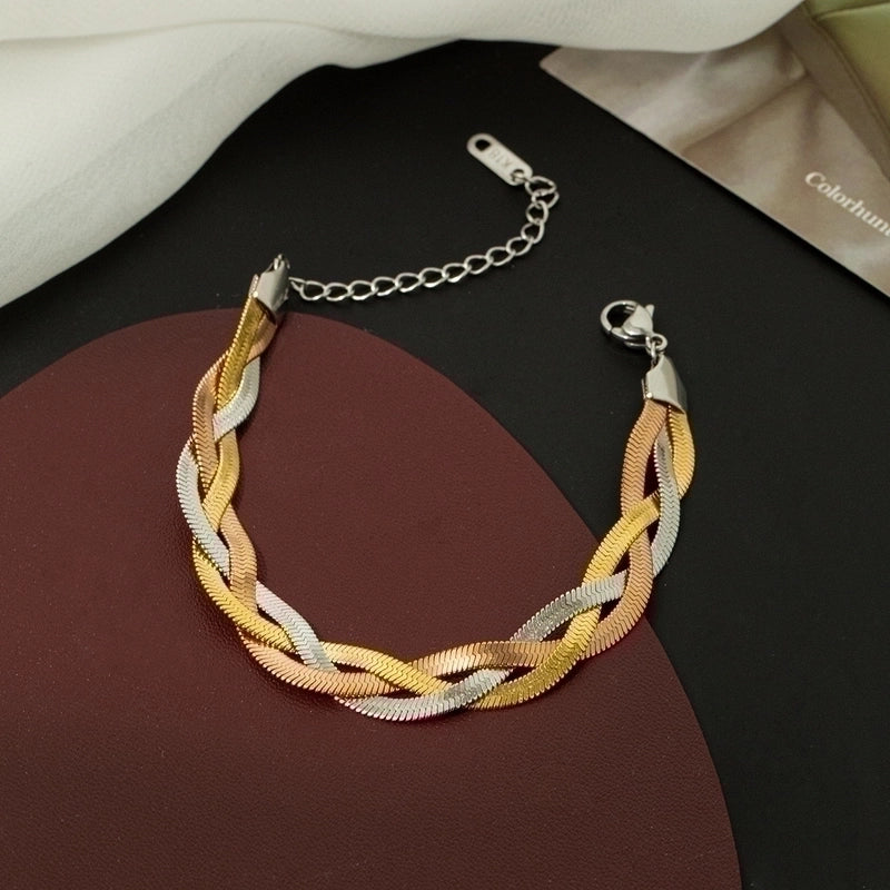 Minimalist Color Block Titanium Steel Plating Necklace