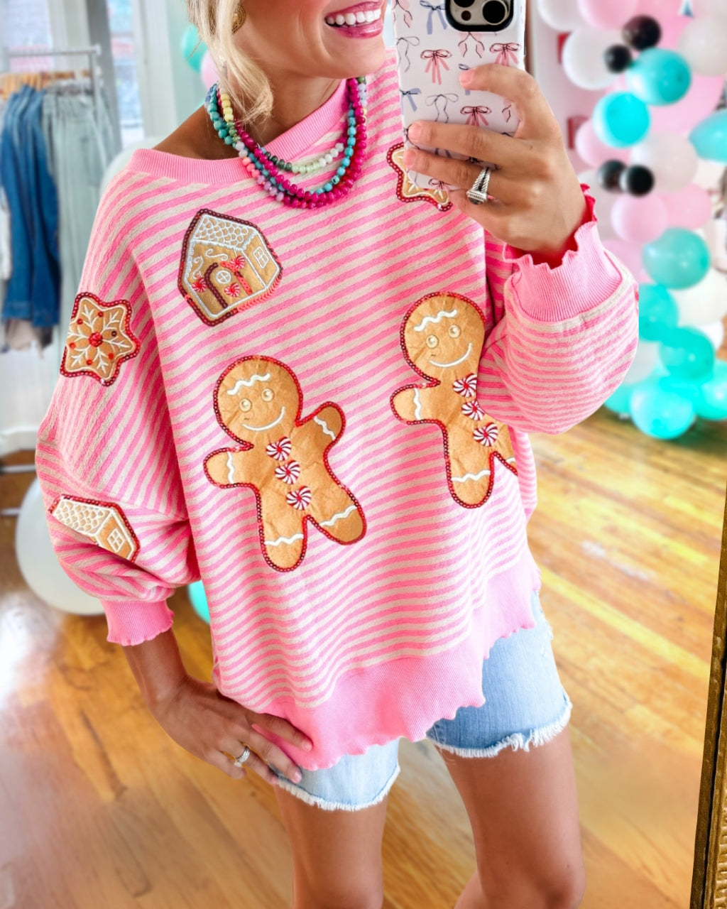 Gingerbread Stripe Sweatshirt