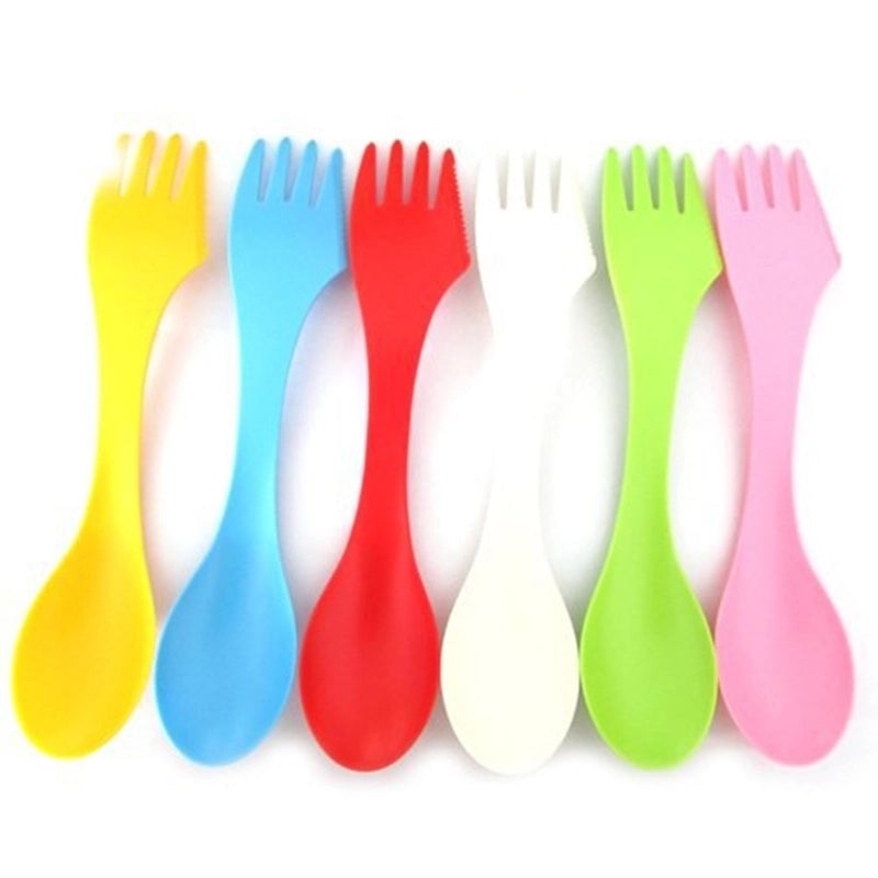Knife. Fork And Spoon (three In One)(6 Pack) Gift Portable Knife. Fork And Spoon (6 Color 6 Price)