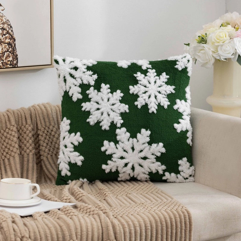 New Christmas Pillow Cover Fleece Jacquard Christmas Tree Elk Pillow Cushion Holiday Decoration Cushion Cover