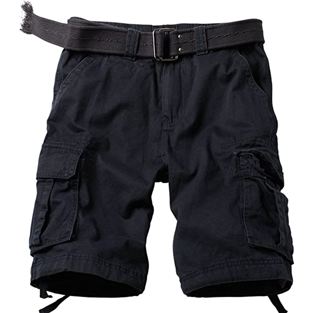 7-pack Men's Cargo Shorts Relaxed Fit Camo Short Outdoor Multi-Pocket Cotton Work Casual Shorts with Belt