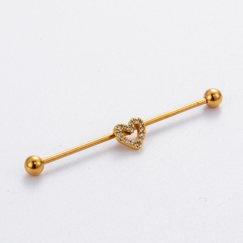 1 Piece Ear Cartilage Rings & Studs Vintage Style Heart Shape Wings Flower 316L Stainless Steel  Copper Plating Inlay Zircon