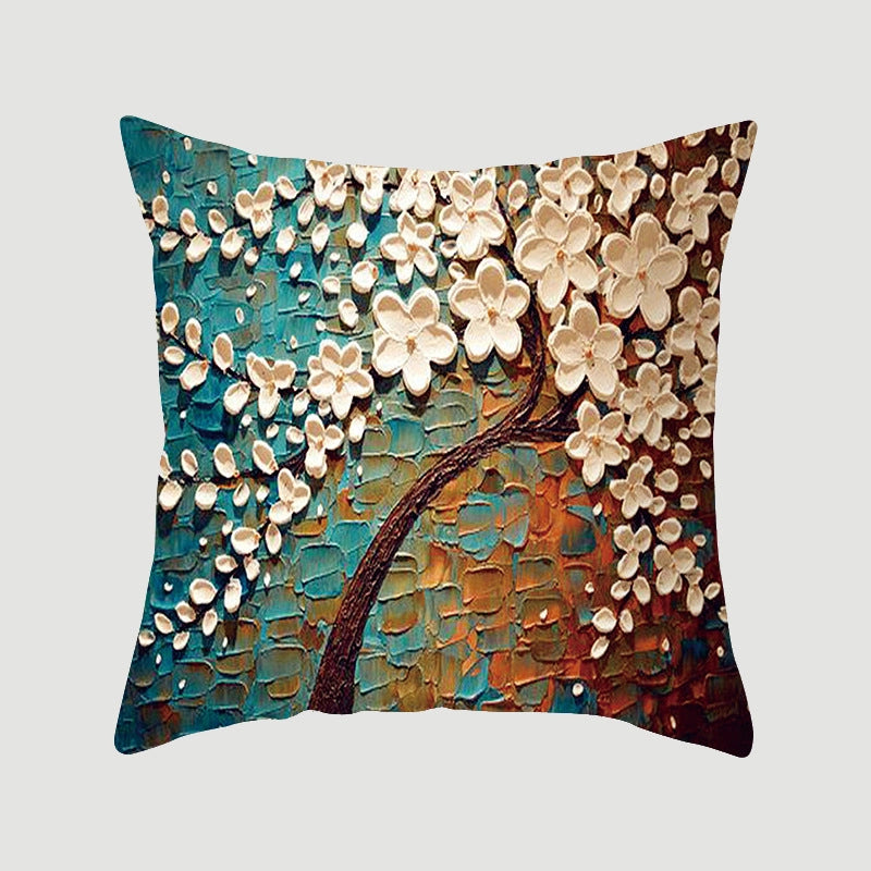 Modern Style Pastoral Letter Plant Linen Pillow Cases Couch & Sofa Decor
